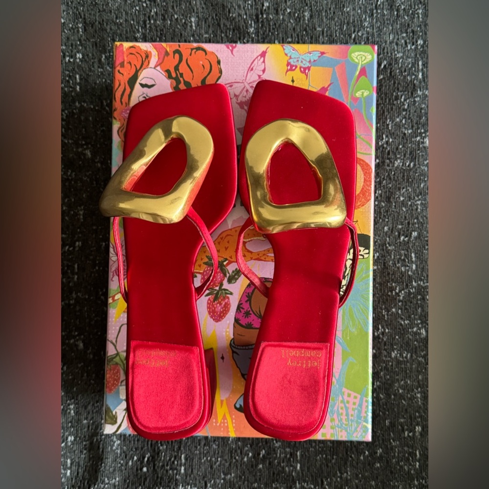 Jeffrey CampbellLinq-Mh Sandal in Red & Gold